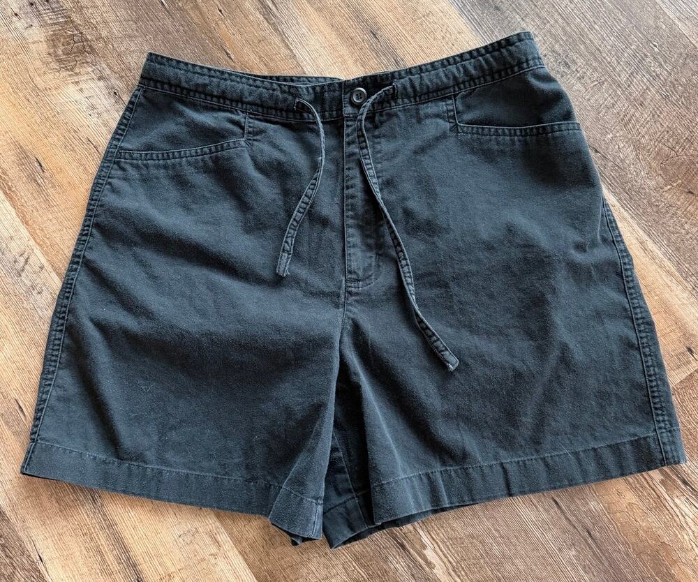 Crossroads Black Cotton Drawstring Shorts Size 8 Casual Summer